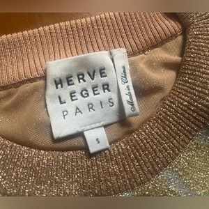 Herve’ Leger- Zebra print Lurex knit long sleeve top- worn one time